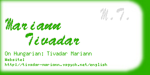 mariann tivadar business card